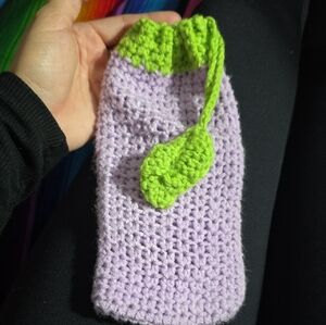 Handmade Crochet Purple and Green Pouch